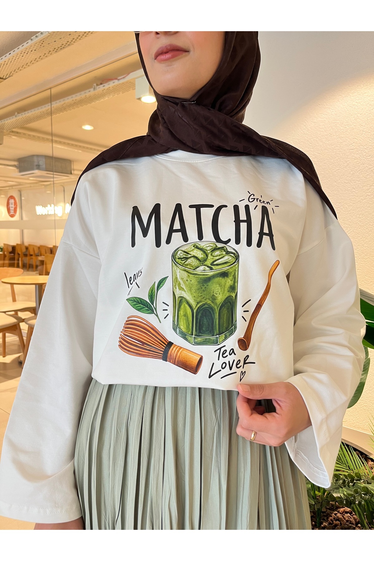 Matcha Baskılı Bluz